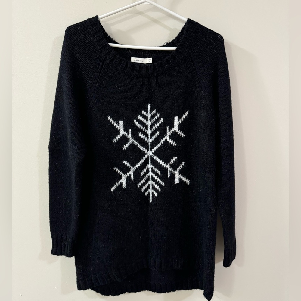 Navy knit snowflake sweater